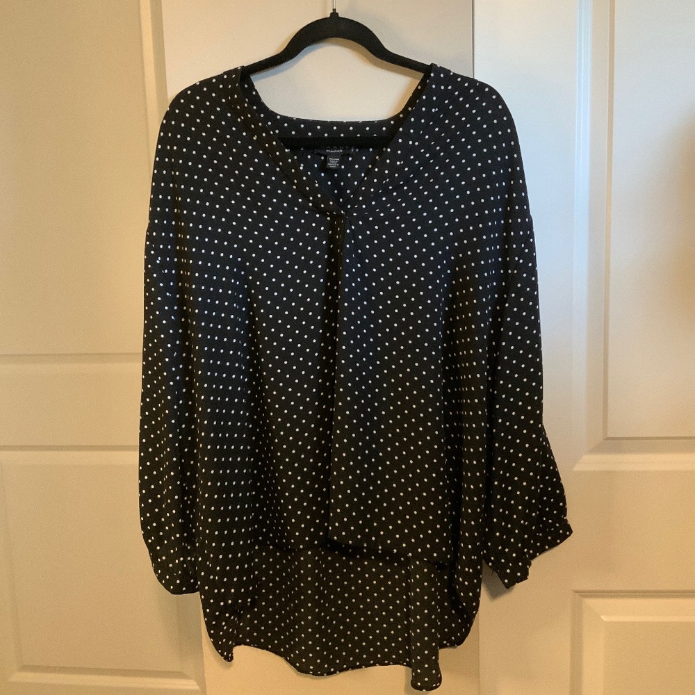 Grace ‘The Perfect Fit’ Polka Dot Long Sleeve Blouse